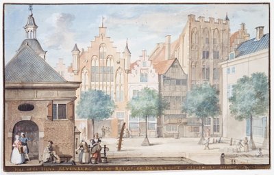 Ansicht der Wijnstraat, Dordrecht 1745 von Aert Schouman